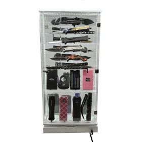 Streetwise 2 Sided Rotating LED Display with 12 Standard Knives and 16 Stun Guns